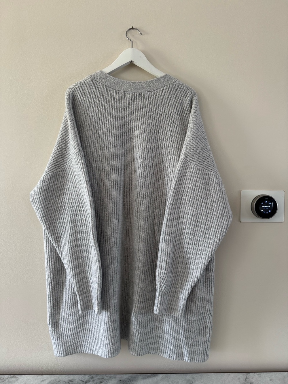 Halogen Light Gray Ribbed Open-Front Cardigan - Picture 4 of 6